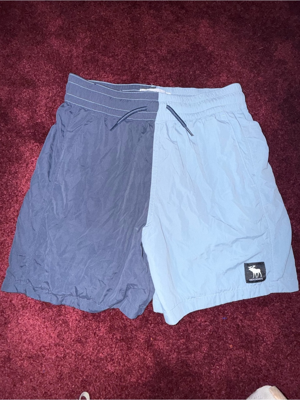 Abercrombie & Fitch kids  color block navy blue swim trunks 13/14 boys